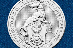 Серебряная монета Белая борзая Ричмонда 2 унции