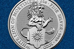 Серебряная монета Белый лев Мортимера 2 унции