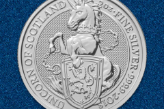 Серебряная монета Единорог Шотландии 2 унции