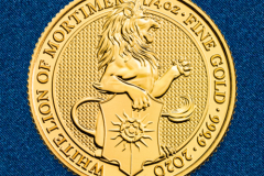 Золотая монета Белый лев Мортимера 1/4 унции
