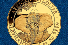 Золотая монета Слон Сомали 1 унция