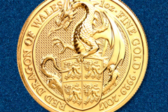 Золотая монета Красный дракон Уэльса 1 унция