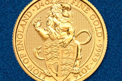 Золотая монета Лев Англии 1/4 унции