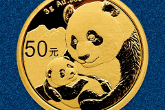 Золотая монета Панда 3г