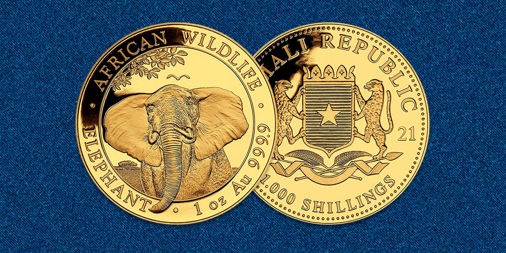 Золотая инвестиционная монета Сомали